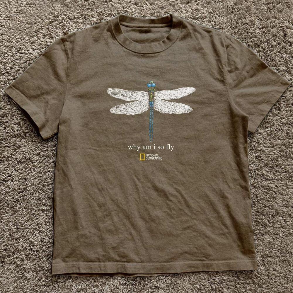 Brown National Geographic Why Am I So Fly Dragonfly T Shirt 1
